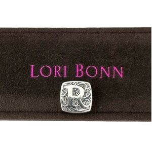 LORI BONN R Initial Sterling Silver Slide Charm For Bracelet “R is for Radiant”